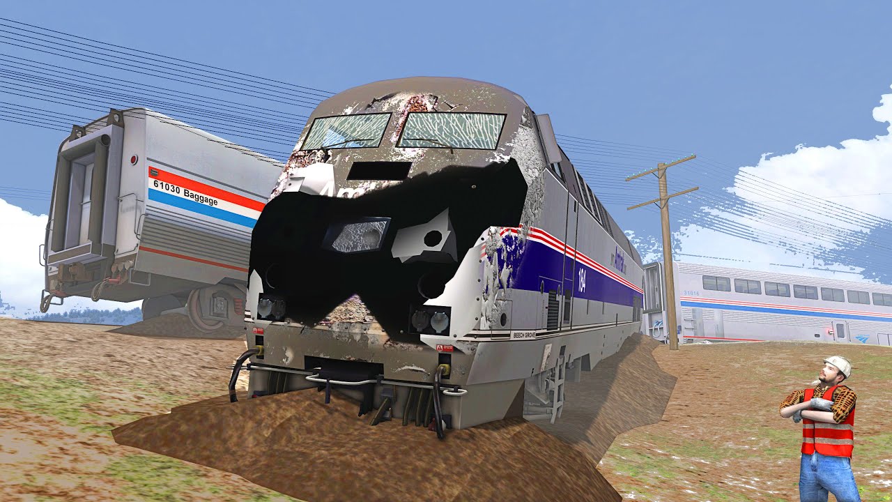 AMTRAK Train COLLISION and DERAILMENT!