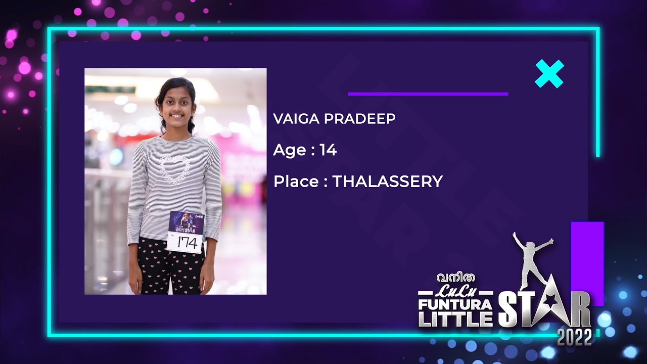 Vanitha LuLu Funtura Little Star 2022 | Vaiga Pradeep | Chest No:174