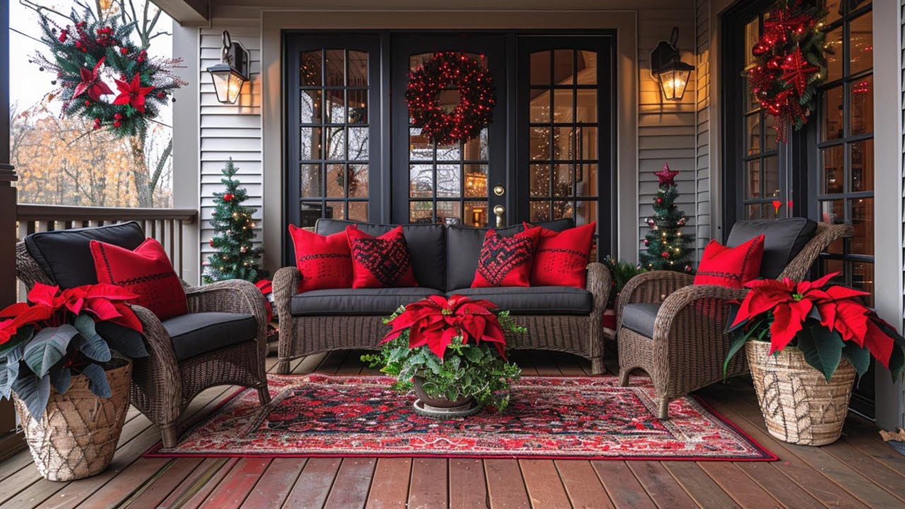 100 Modern Porch Decor Ideas: Stylish Seating, Festive Christmas Vibes & Warm Lighting - 4DX DESIGN
