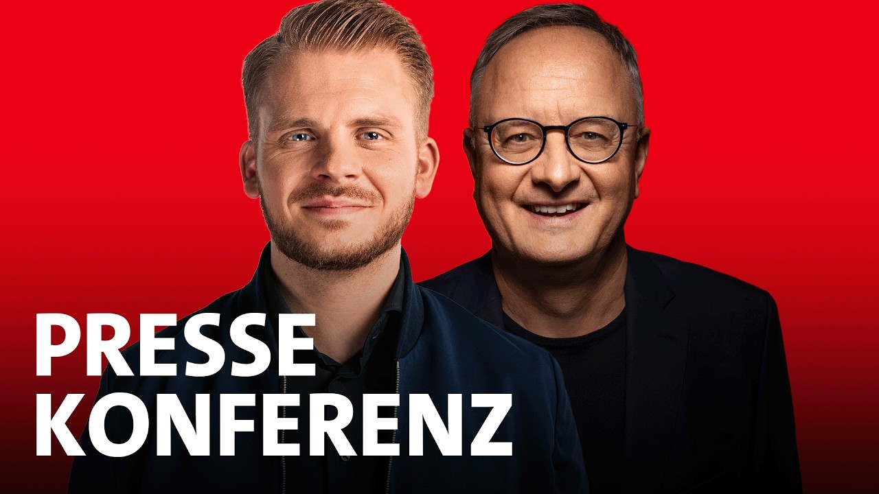 Pressekonferenz mit SPD-Generalsekretär Tim Klüssendorf und Spitzenkandidat Andreas Stoch