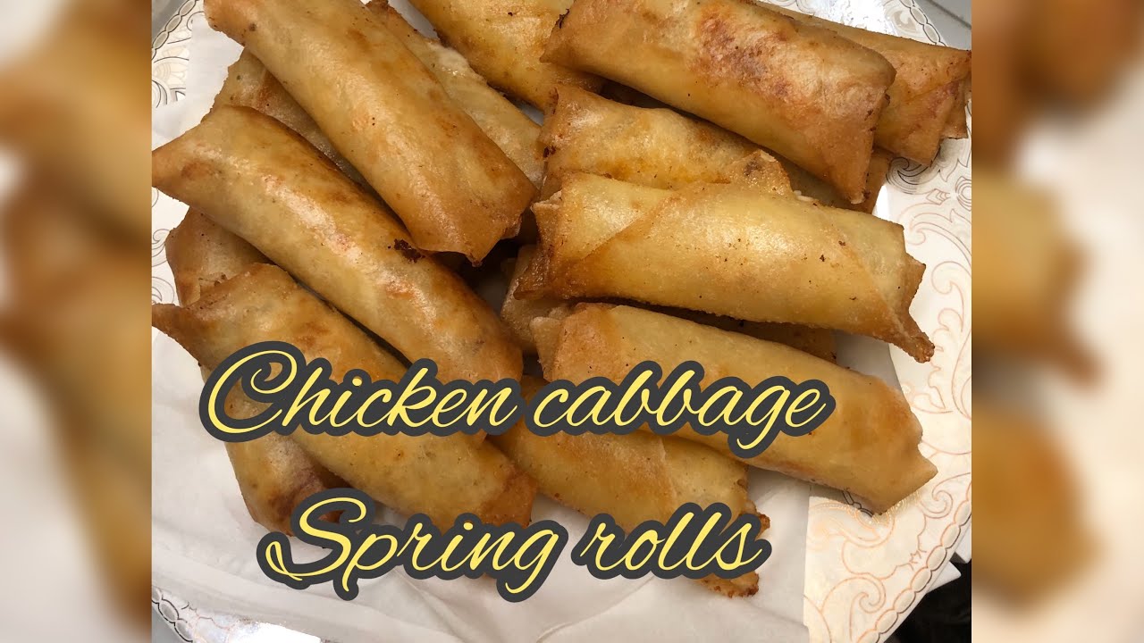 Chicken cabbage spring rolls