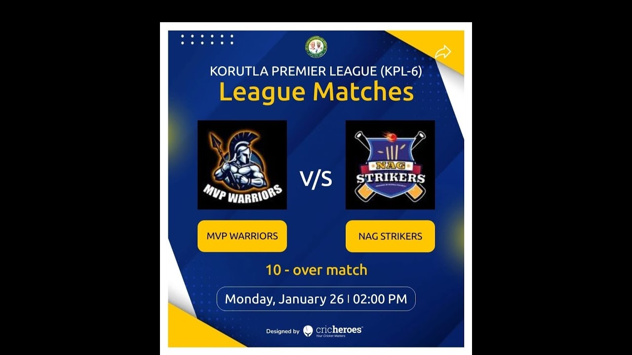 KORUTLA PREMIER LEAGUE (KPL-6)MVP WARRIORS -VS-NAG STRIKERS