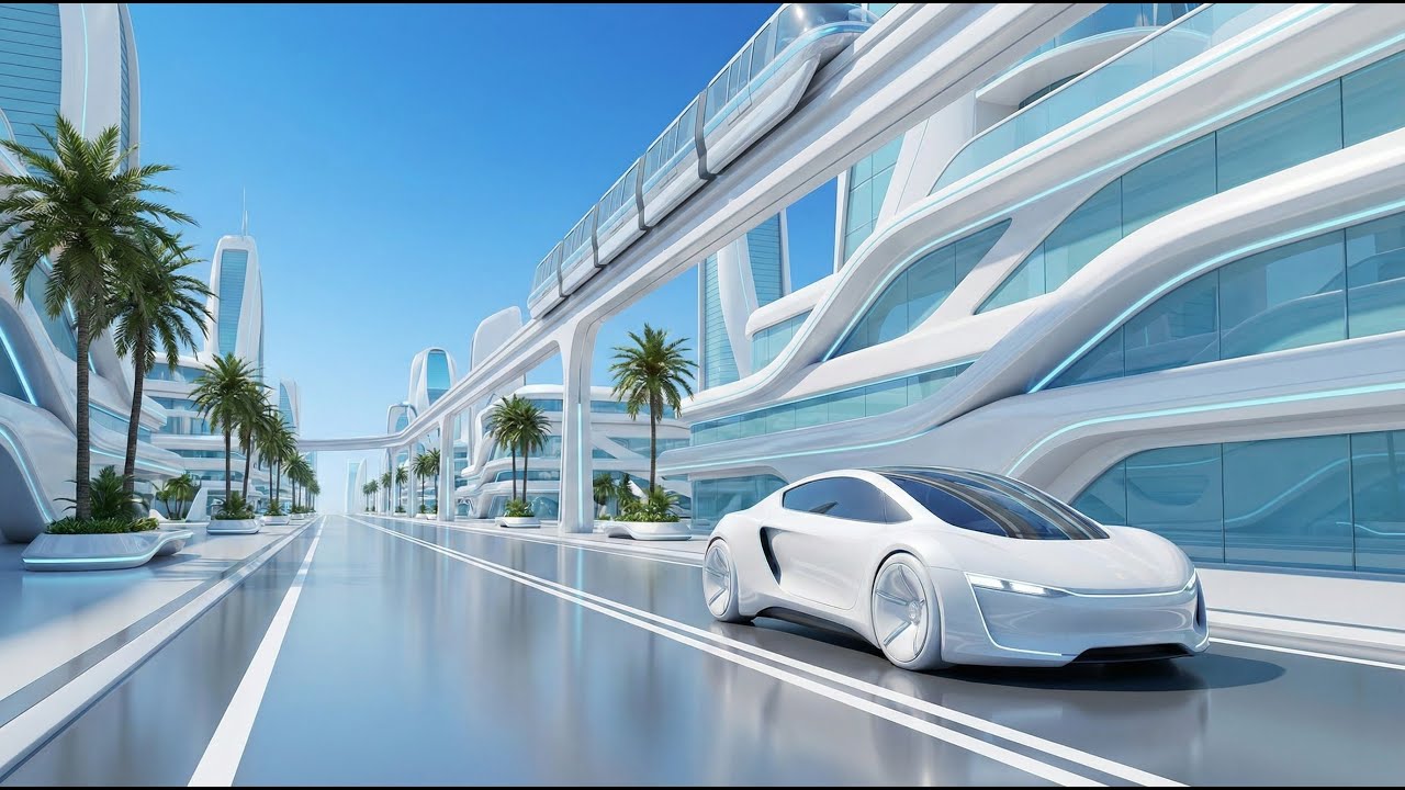 Futuristic Sci-Fi City 2200 | AI Cars & Neon Skies
