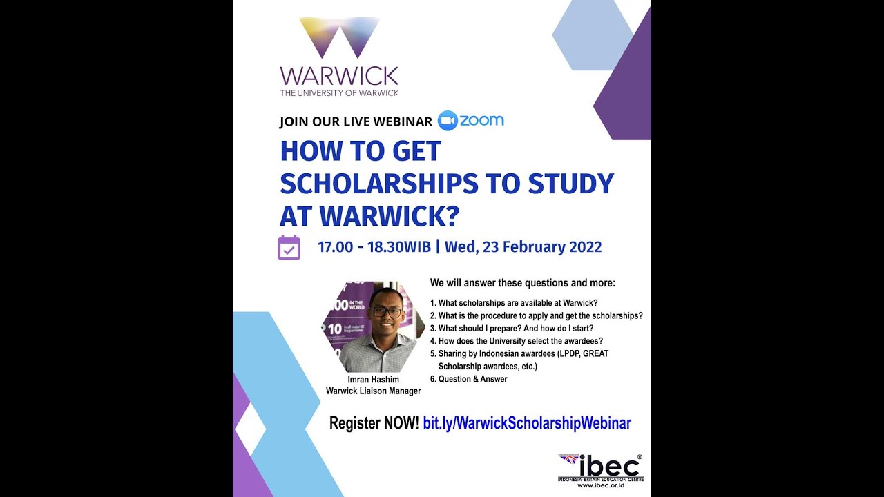 How do we get scholarship to study at Warwick? - University of Warwick Webinar