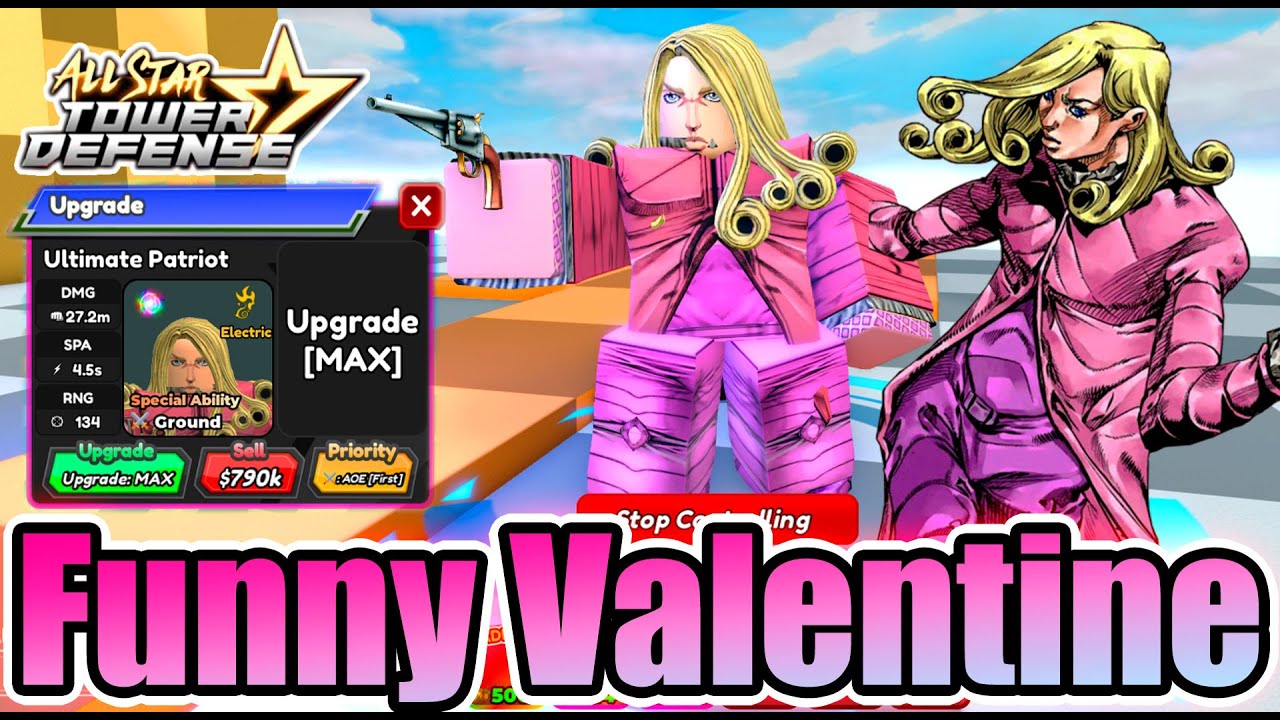 💕 FUNNY VALENTINE 6 STARS SHOWCASE🌟ALL STAR TOWER DEFENSE 🌟#ROBLOX