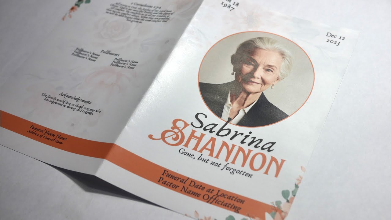 Step by Step Design & Print Funeral Program in Canva