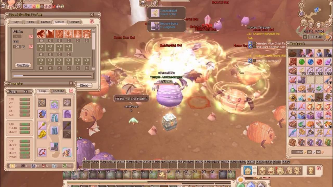 Grandfantasia warped conemned mine solo lvl58 sage
