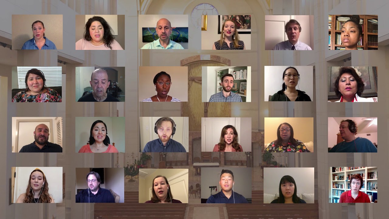 Ubi caritas - James Biery sung by Virtual Choir at Houston Co-Cathedral