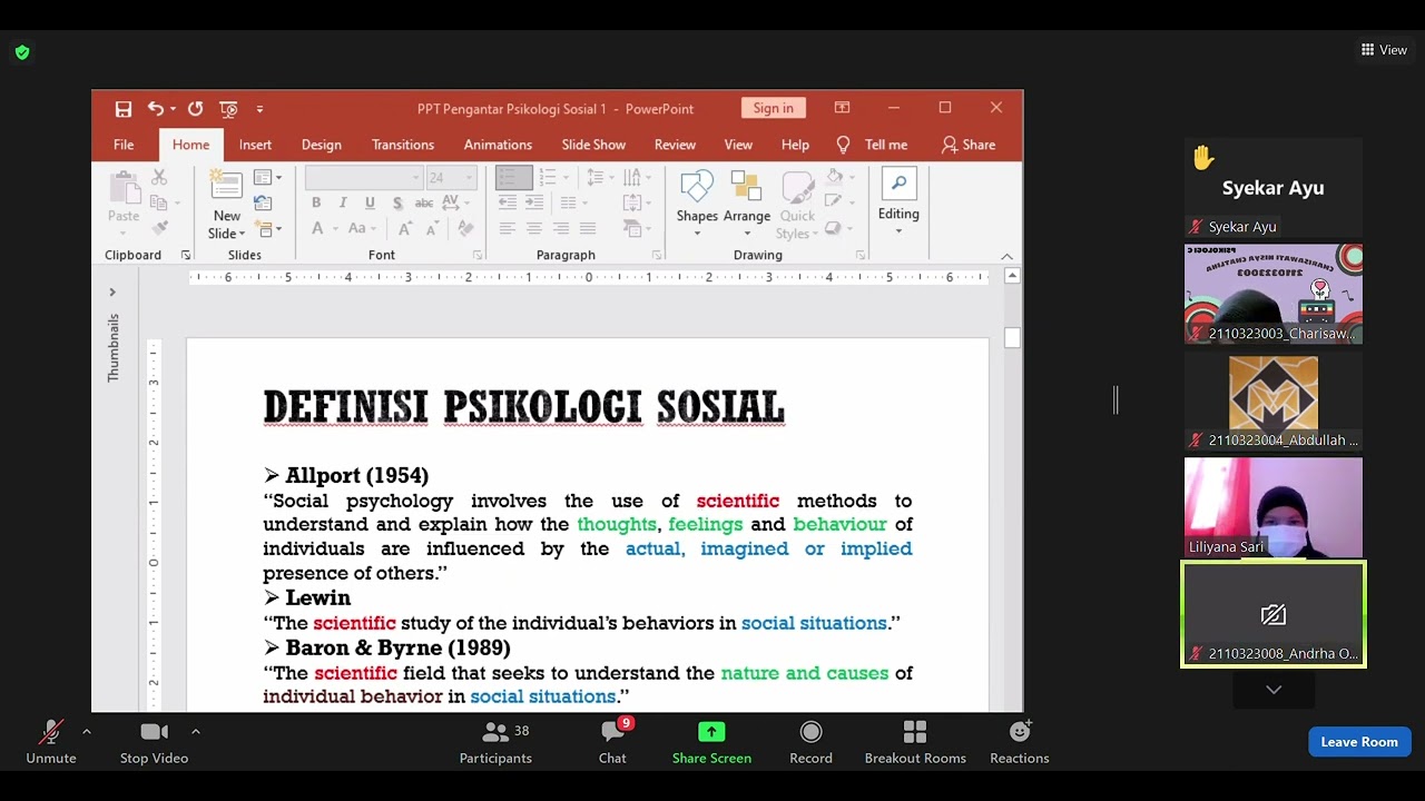 Zoom Meeting   Psikologi Sosial I C 2022 02 23 13 15 57