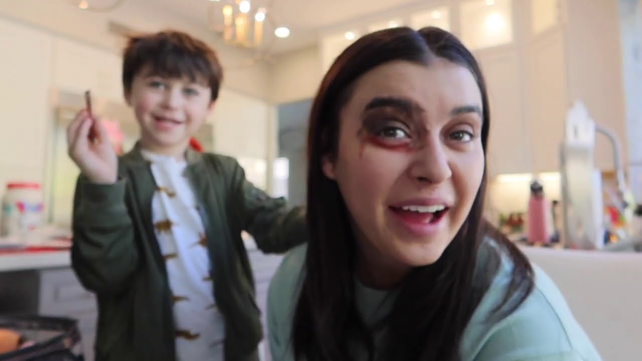 5 Year Old Brother Does My Makeup-Kalani Hilliker