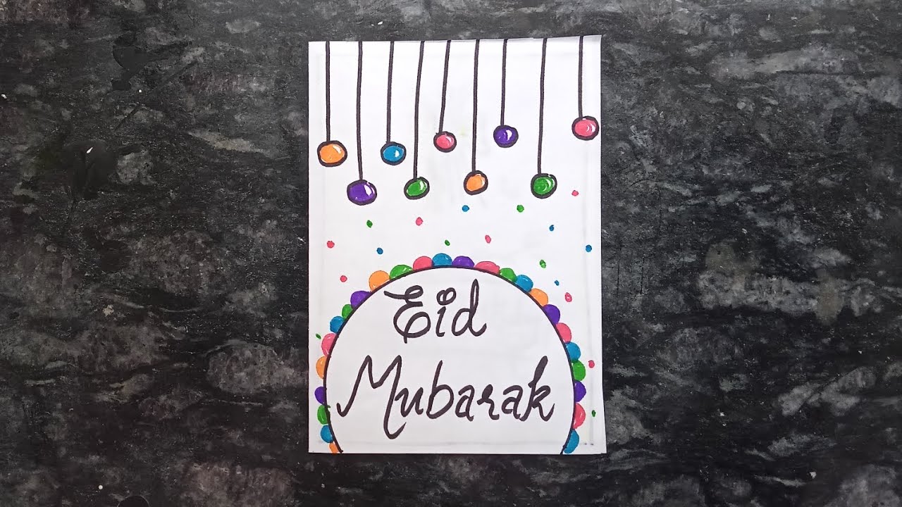 Easy White paper Eid Mubarak Card🌙/Beautiful Eid card without glue and scissors⭐Eid decoration🥰