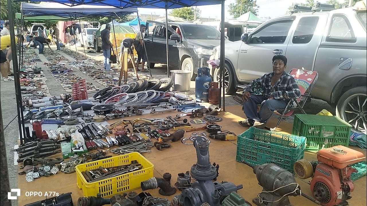 ตลาดคุณาวรรณนครปฐม #ตลาดนัดมือสอง #ของเก่าเครื่องมือช่าง #เครื่องเสียงมือสอง อะไหล่รถมอเตอร์ไซค์