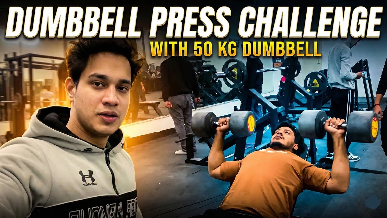 Dumbbell Press Challenge💪| Chest   Shoulder Day | Gym Vlog