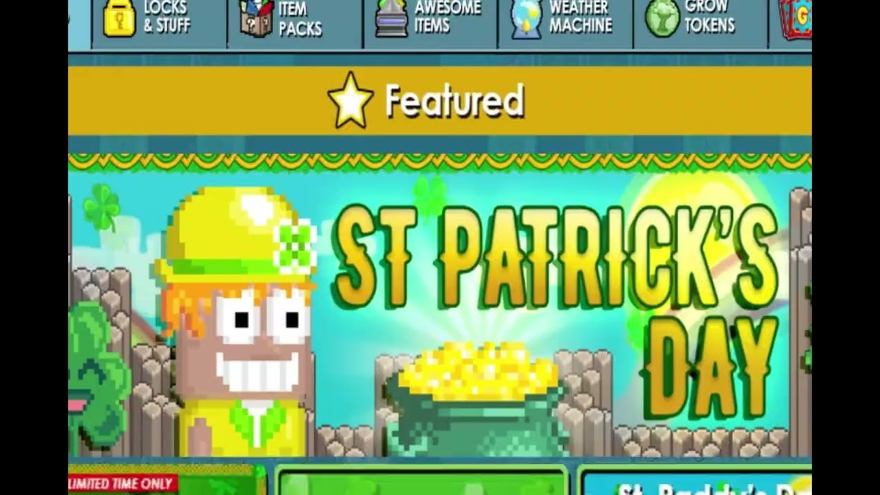 Growtopia buying 3 blarney bonanzas