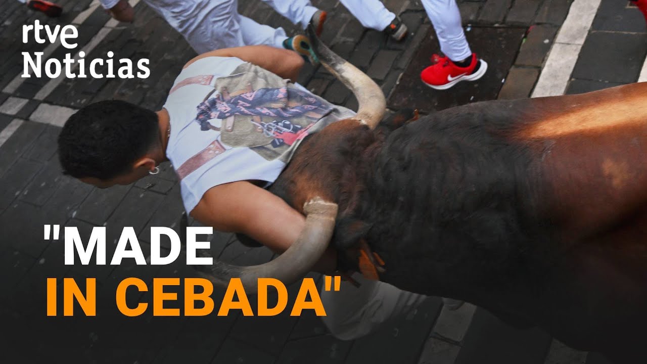 SAN FERMÍN 2025: SEGUNDO ENCIERRO, con los CEBADA GAGO, y un HERIDO POR ASTA DE TORO | RTVE