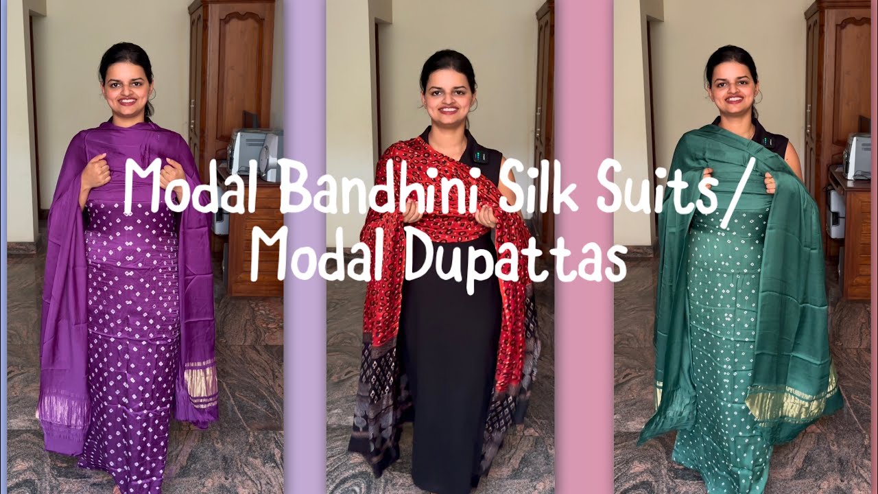 EPI 452|BANDHINI MODAL SILK SUITS|MODAL SILK DUPATTAS| HANDBLOCK#modalsilk #dupatta @curatedvault