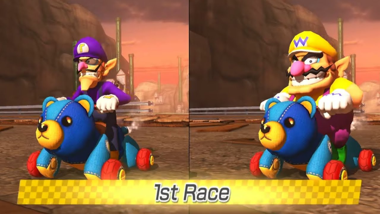 Mario Kart 8 Deluxe | Waluigi vs Wario | Epic 2 Player Battle | 4K