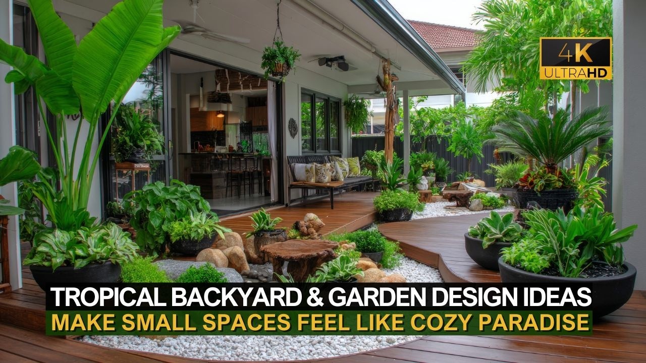 Lush Tropical Backyard & Garden Design Ideas | Make Small Spaces Feel Like Paradise