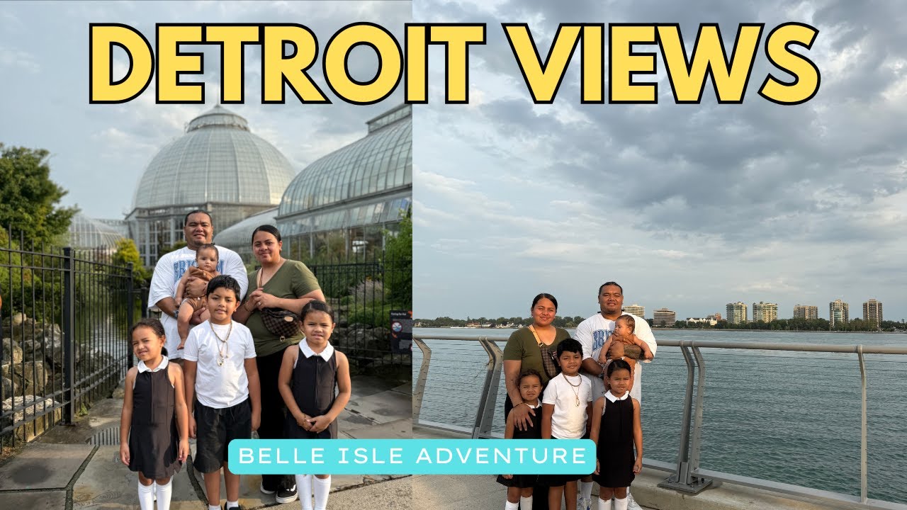 Detroit Family Trip Day 2 Part 2 | Belle Isle Skyline Photos, Sunset Drive & Peach Cobbler
