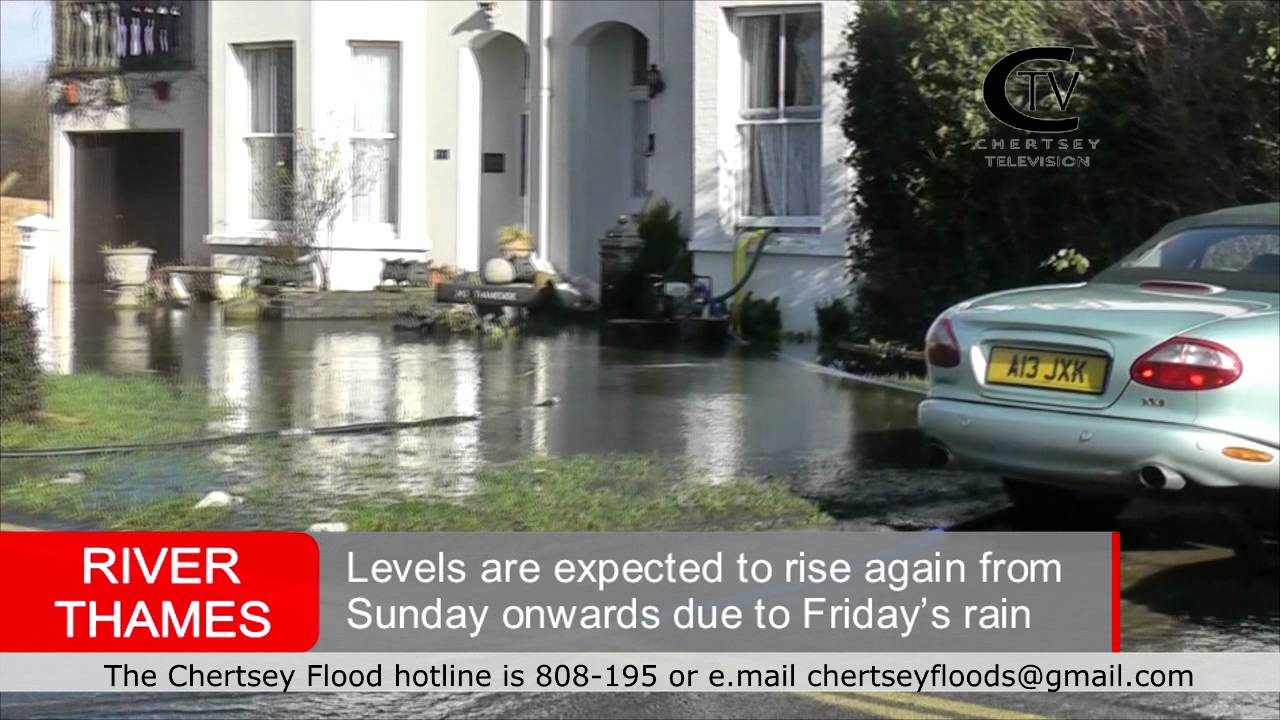 Floods along the River Thames and Bourne in Chertsey - February 2014