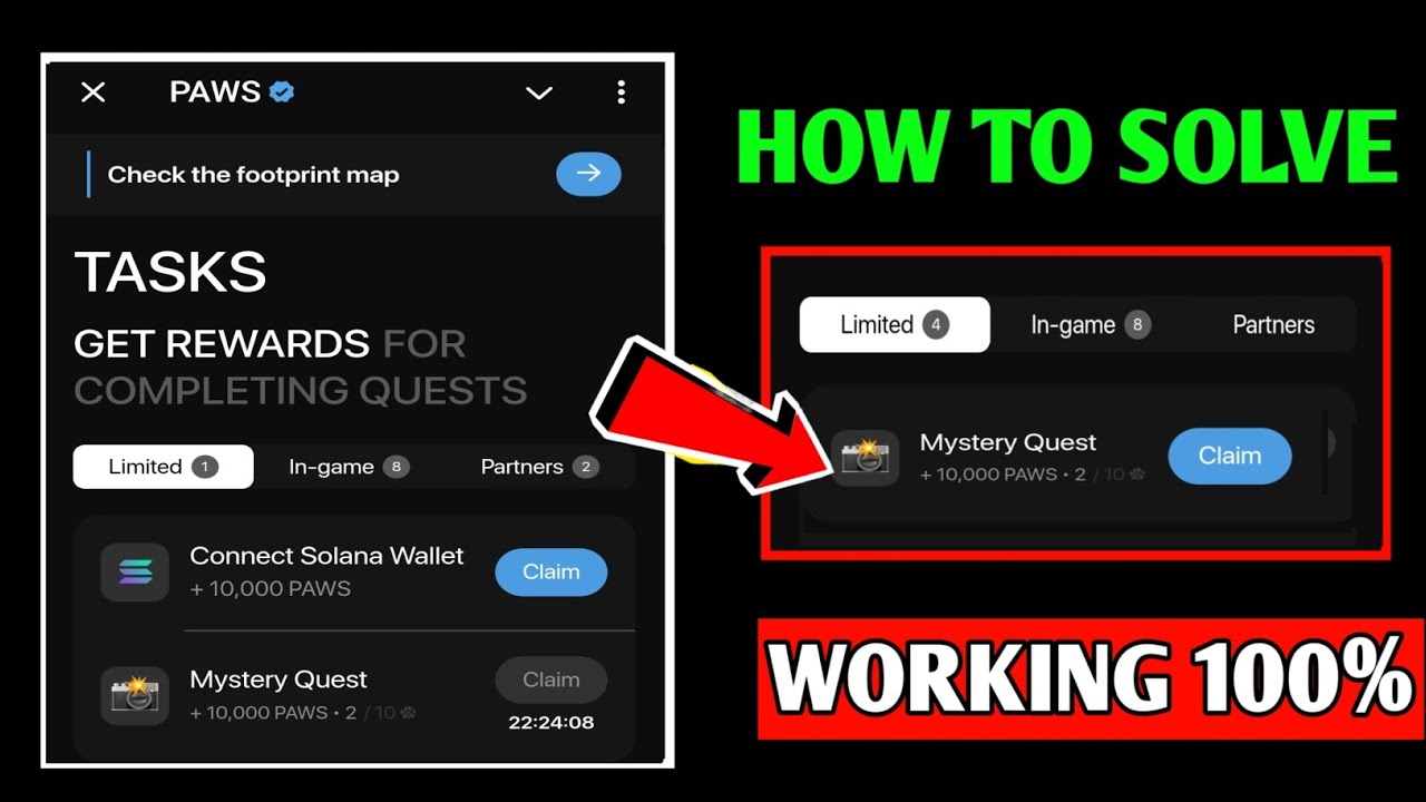 Paws New Task Mystery Quest | How To Solve Mystery Quest Paws Task | Paws Airdrop Mystery Quest