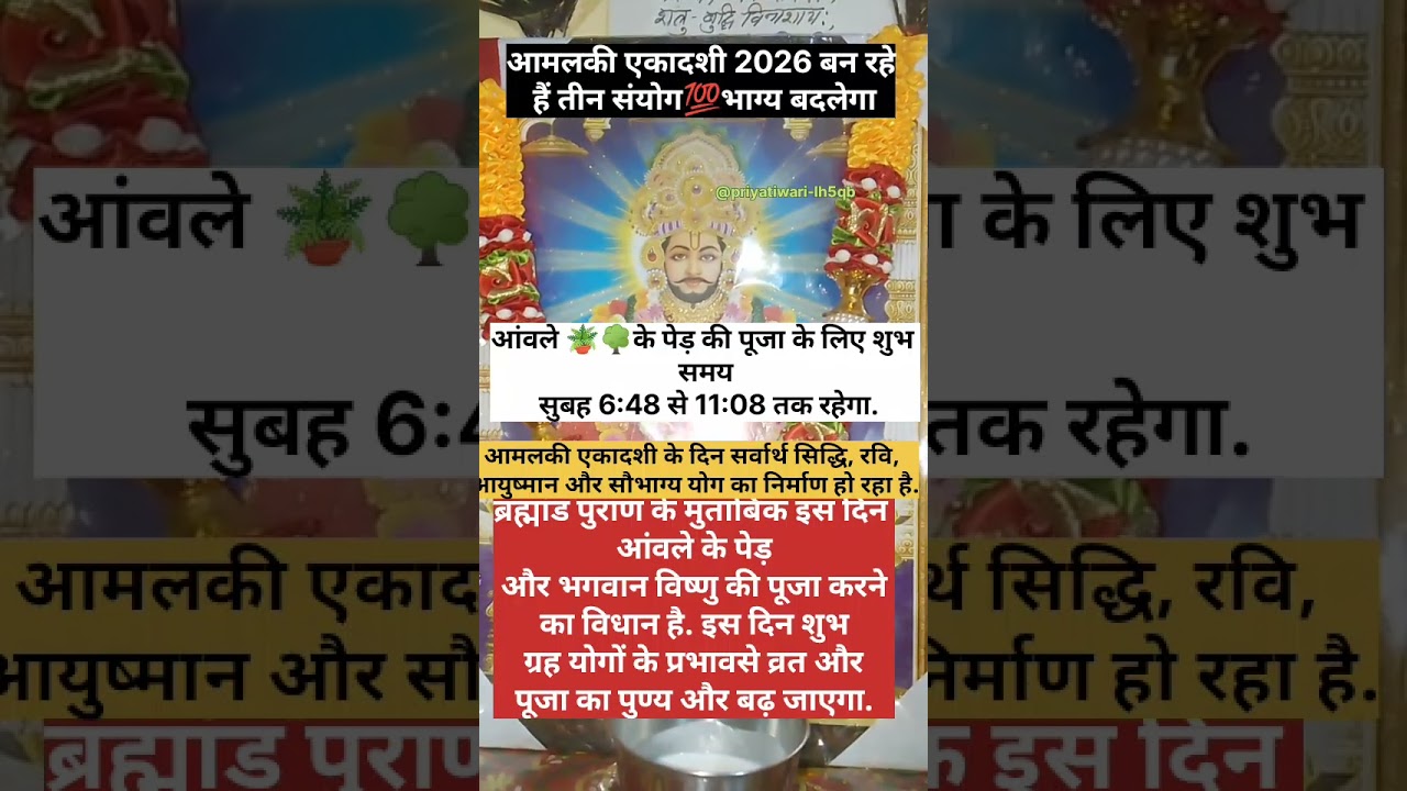 भाग्य, बन रहे हैं तीन महायोग  अमलकी एकादशी  #jaishreeshyam#shortsfeed#ytshorts#shyam#viral