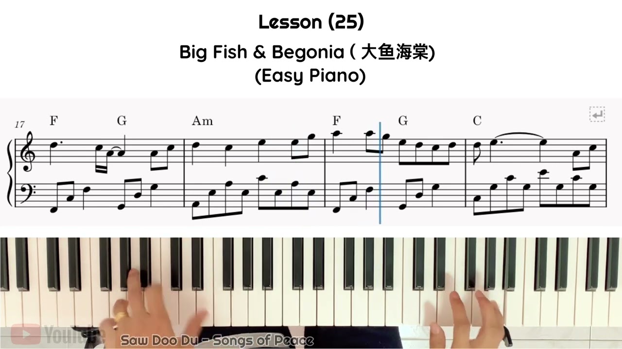 Big Fish & Begonia（大鱼海棠)/ Easy Piano Tutorial