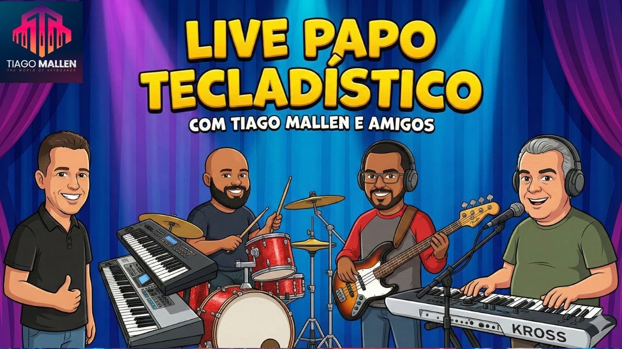 LIVE - PODCAST TECLADISTICO - COM TIAGO MALLEN,MITO PASCOAL,FELLIPE BADAJOZ E JOEL HENRIQUE. #musica