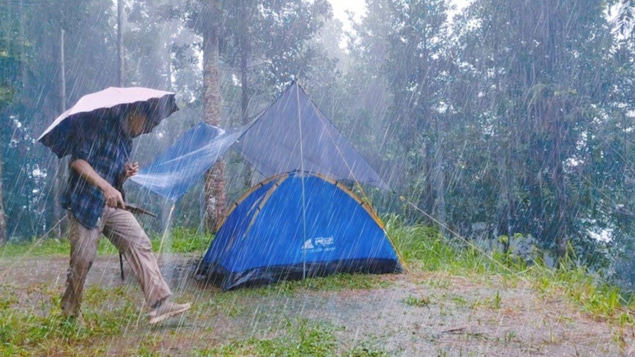 THE BEST AMAZING SUPER HEAVY RAIN ‼️ RELAXING CAMPING IN HEAVY RAIN - THUNDERSTORM & RAIN STORM ASMR