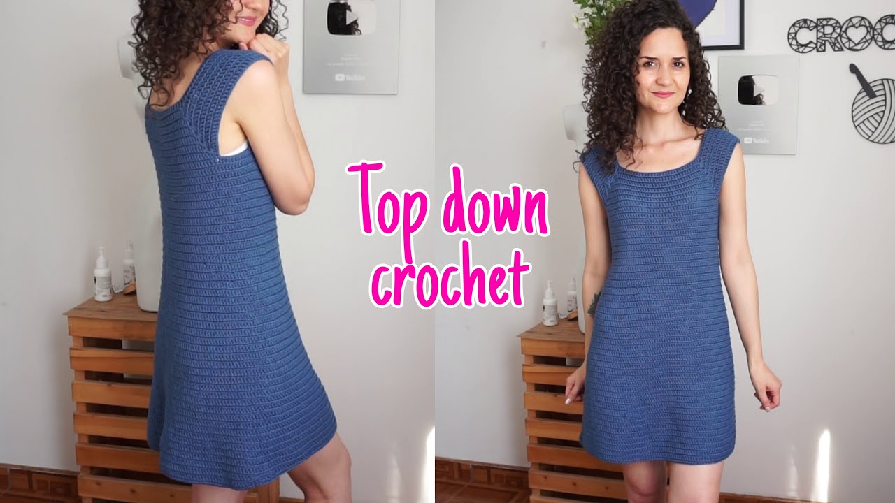 Vestido top down a crochet 👗 todas las tallas