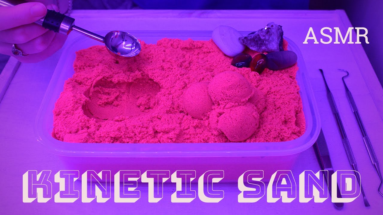 Excavating gems from kinetic sand (No talking) - Crunchy, Scooping and Scraping
