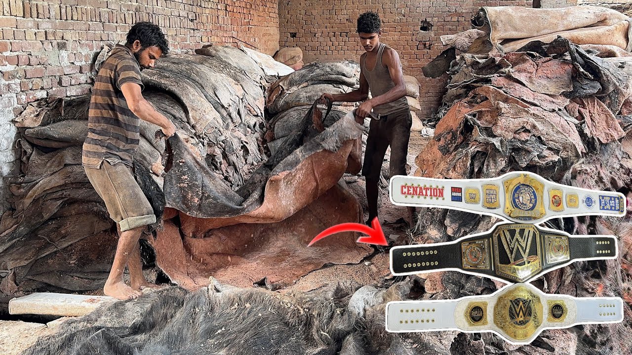 How Raw Buffalo Hide Turning into Wrestling Championship Belts | Full Leather Belt making Process