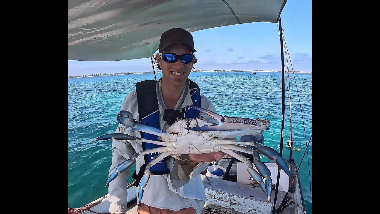 Sleeping on the Boat, Fishing the Bay overnight, Squid Fishing, Crabbing Blue Crab,Catch Clean Cook