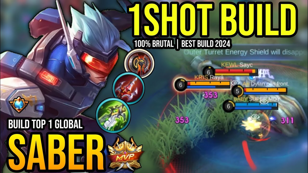 SABER BEST BUILD 2024 | BUILD TOP GLOBAL SABER GAMEPLAY | MOBILE LEGENDS✓