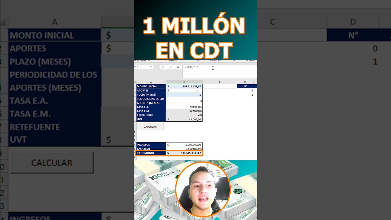 &iquest;Cu&aacute;nto debo INVERTIR en un CDT para GANAR 1 MILL&Oacute;N Mensual?|CDT BANCOLOMBIA #cdts #cdt #bancolombia