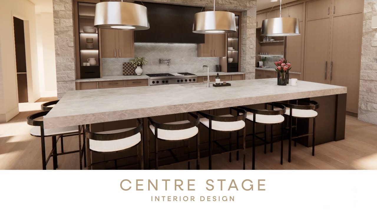 Architectural 3D Rendered Walkthrough | Classic Stone Kitchen