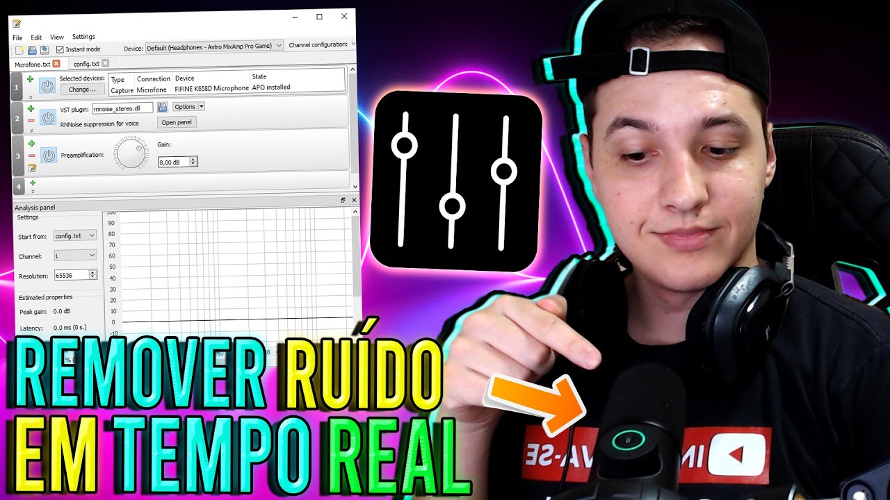 Como REMOVER RUÍDO em TEMPO REAL do MICROFONE