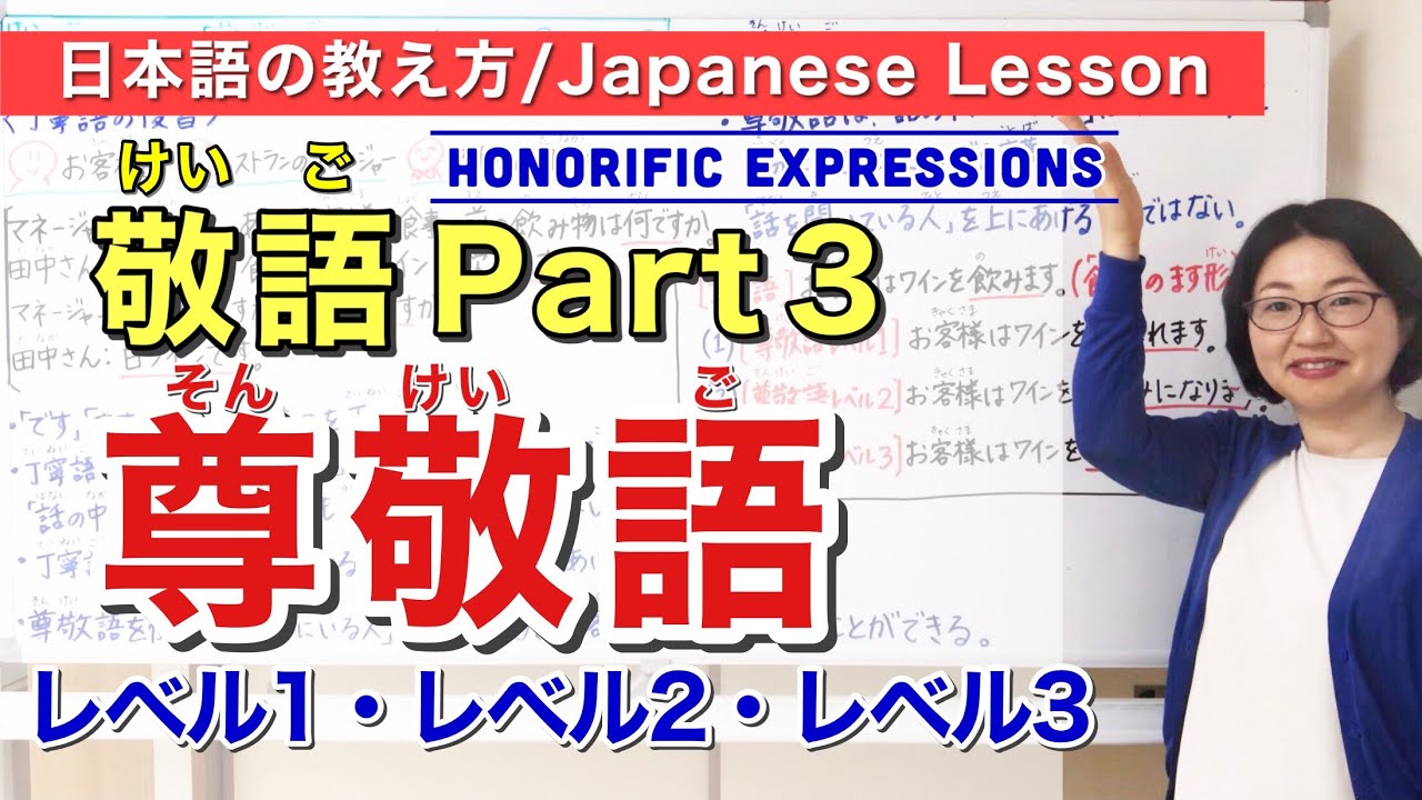 敬語Part 3「尊敬語」尊敬動詞/お＋動詞ます形＋になる/特別な尊敬語【日本語教師 日本語教育 教え方】Japanese Honorifics/Keigo/みんなの日本語49課・50課[184]