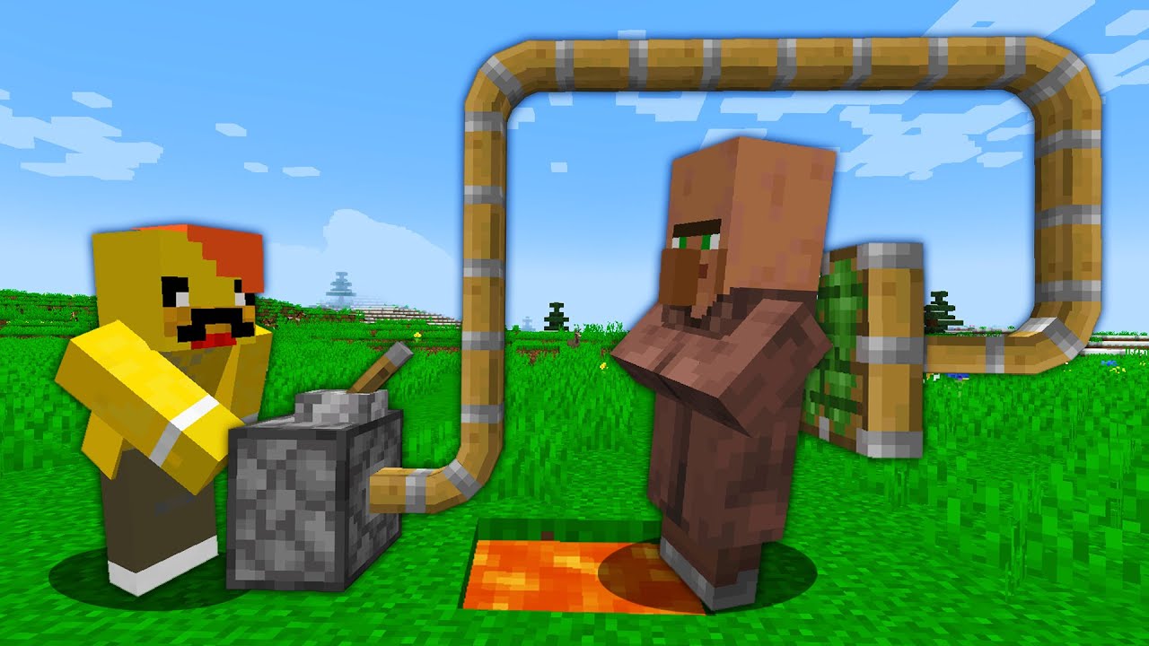 무한으로 늘어나는 함정(?) [몬스터 막기] Stretchy long piston in minecraft