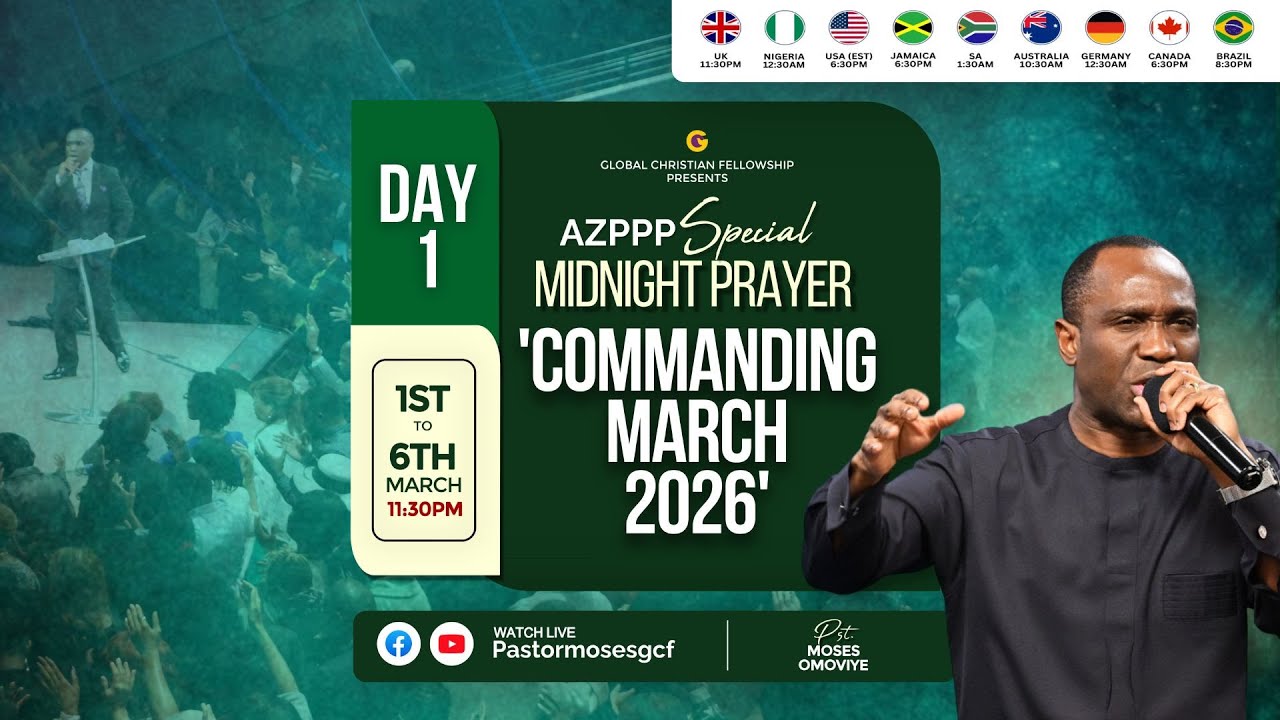 6 Days of Special Midnight Prayers Day 1 || Sun || Commanding March 2026 || AZPPP || Day 1365