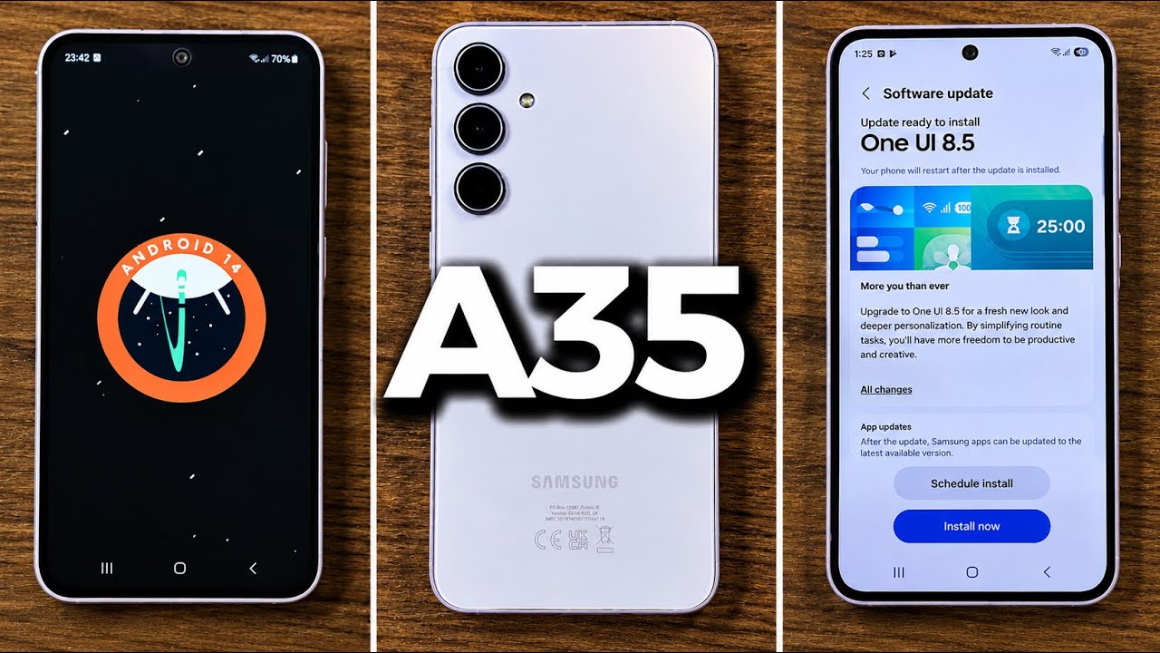 Обновление OneUI 6.1 до OneUI 8.5 на Samsung Galaxy A35