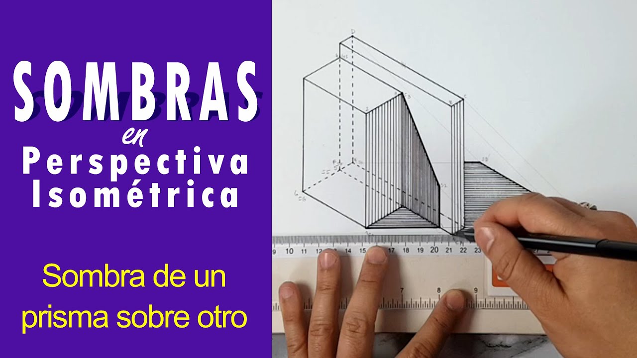 Sombras en Perspectiva Isométrica - Sombra de un prisma sobre otro
