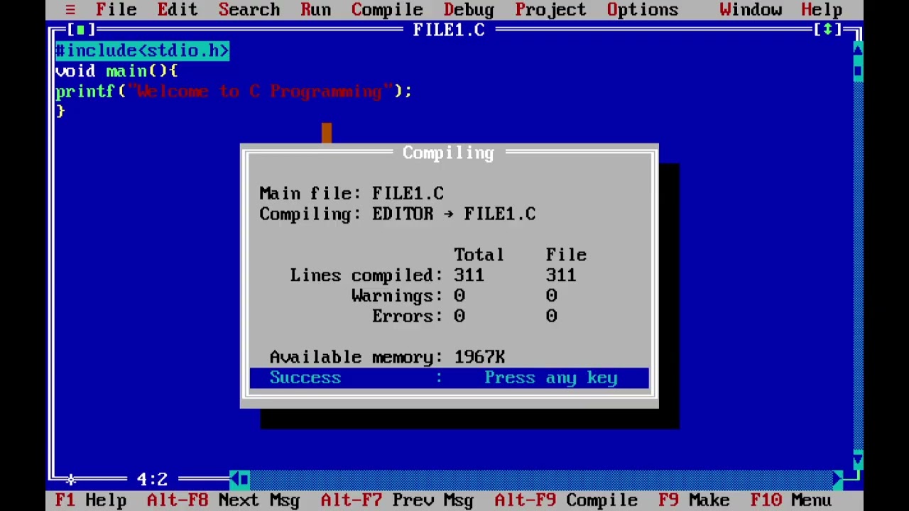 Basics of C programming- printing a single statement