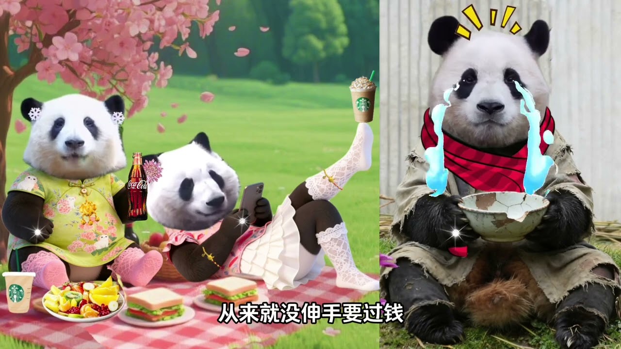 《花花小剧场》 咋办啊，小福宝&ldquo;要饭&rdquo;上瘾啦😂#来这吸熊猫 #大熊猫和花 #大熊猫福宝 #大熊猫和花和叶 #熊猫花花