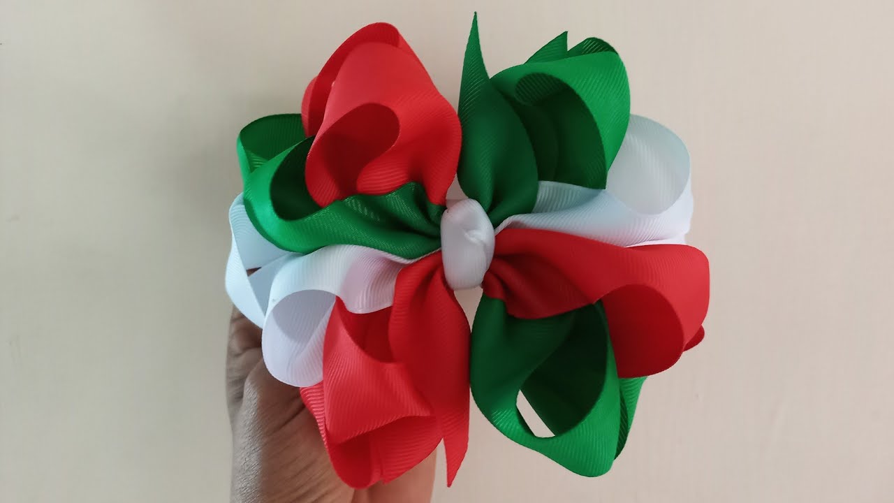 🎀MOÑO PULPO EN COLORES PATRIOS🇲🇽 México 🎀 TUTORIAL