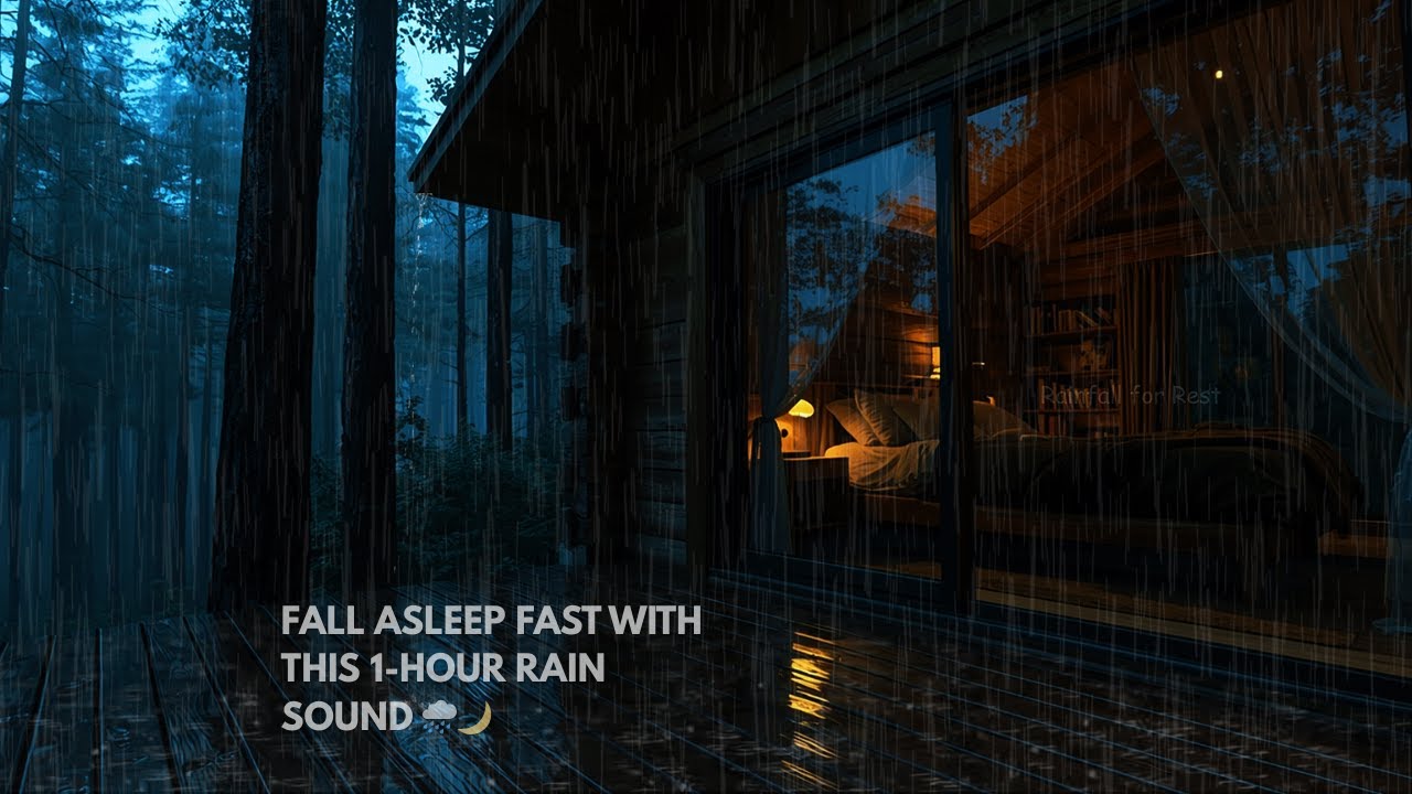 Rain Sounds by a Remote Forest Cabin 🌙 Deep Rest Audio