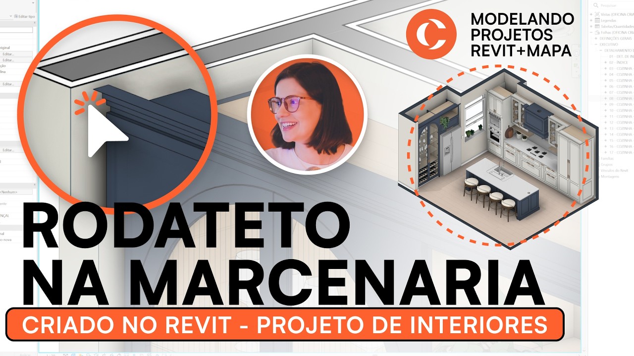 Modelagem de RODATETO PARA MARCENARIA no Revit - Modelando Projetos 001