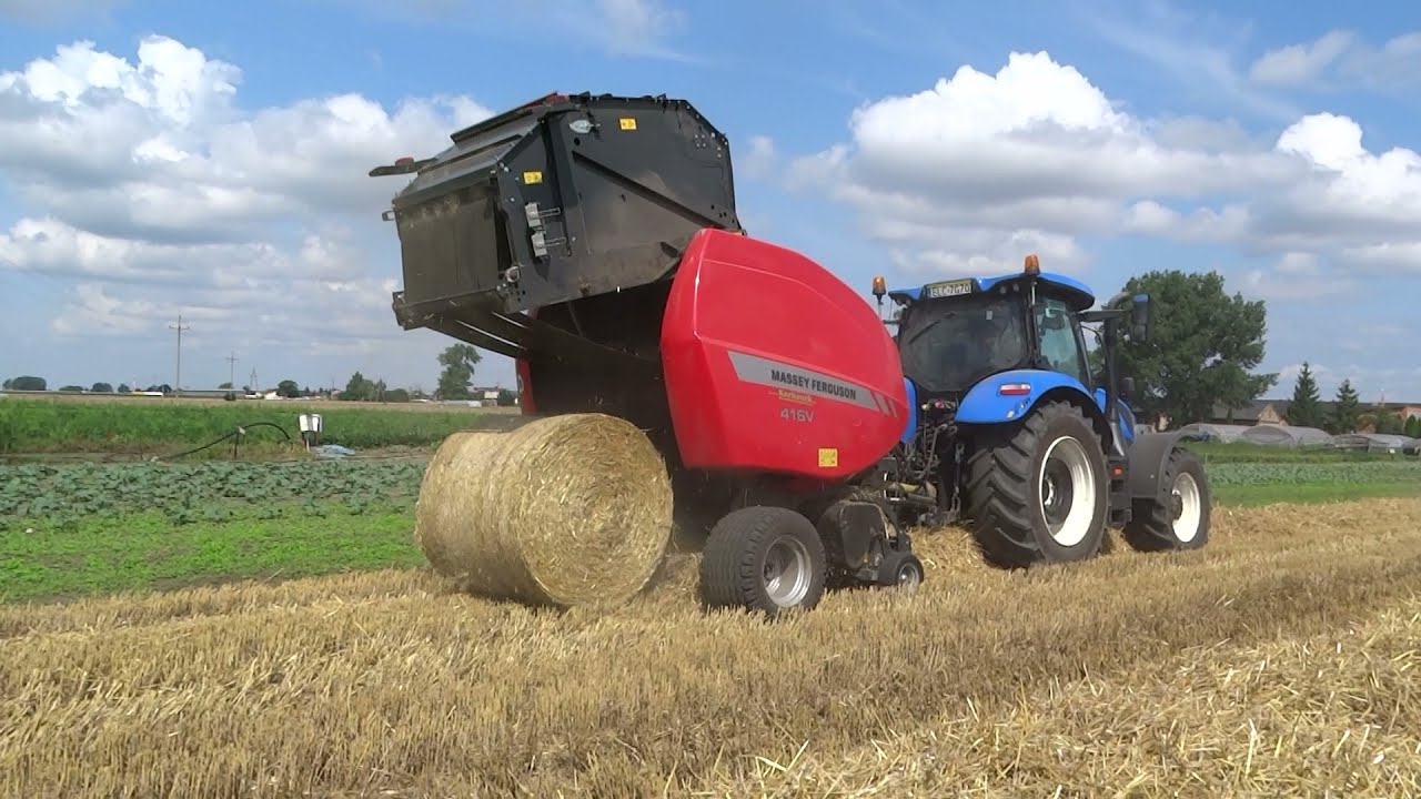 Prasowanie Słomy z New Holland t6.160 & Massey Ferguson 416V [KORBANEK] - Sezon 2021🚜🚜