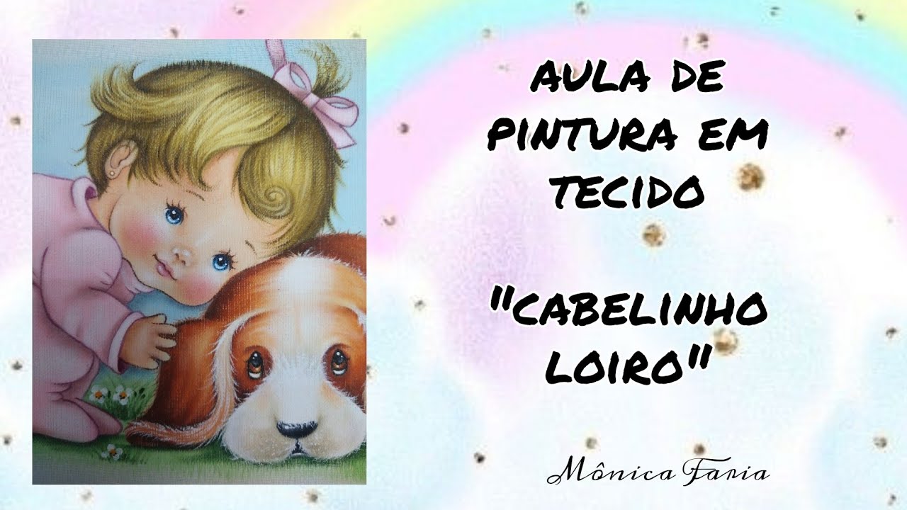 Pintura em tecido de cabelinho loiro