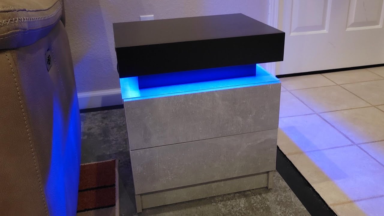 Modern Night Stand with RGB lighting! COOL! FULL assembly